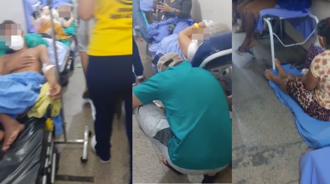 DESCASO TOTAL: Pacientes são espalhados pelo chão em colchões soltos e macas no João Paulo II